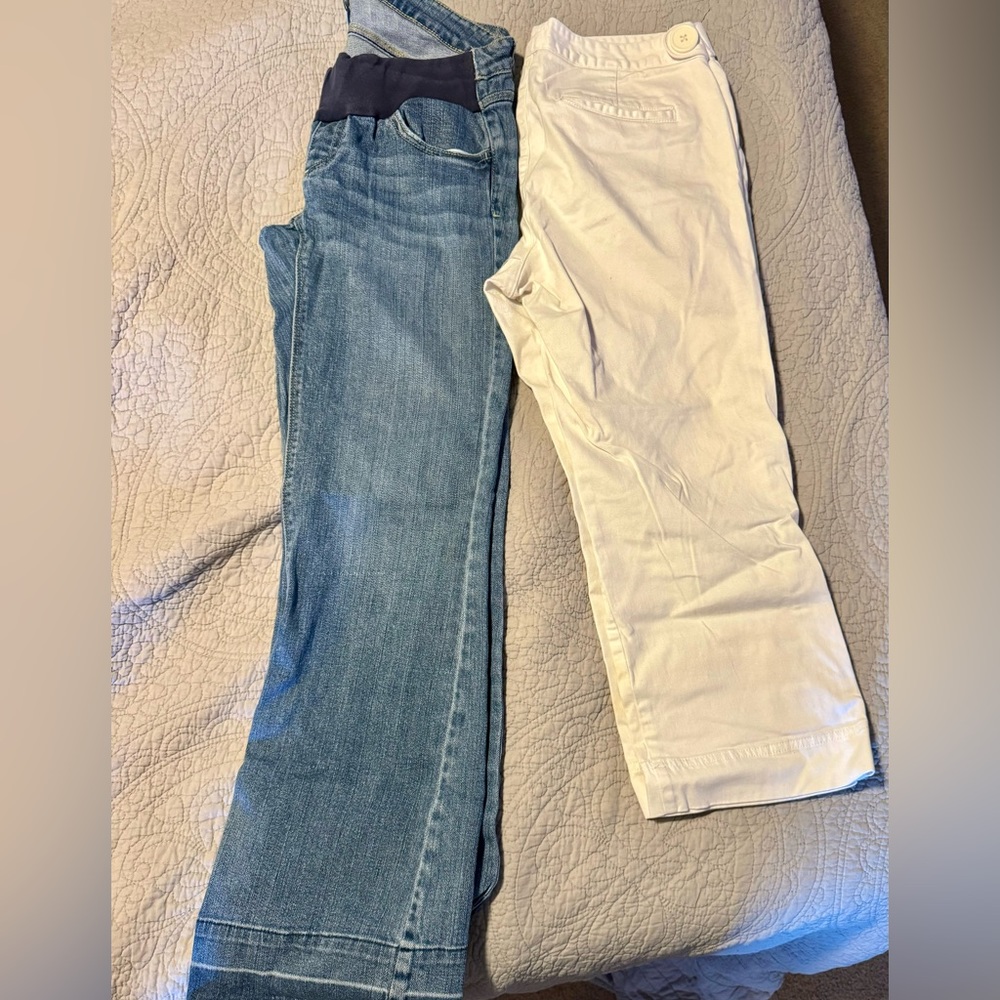 2 pairs of Maternity jeans/pants Medium